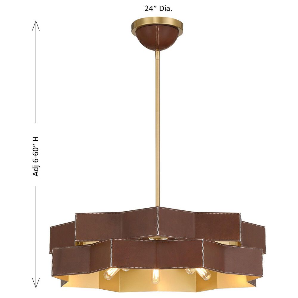 Savoy House Atherton 5-Light Pendant in Warm Brass, , large