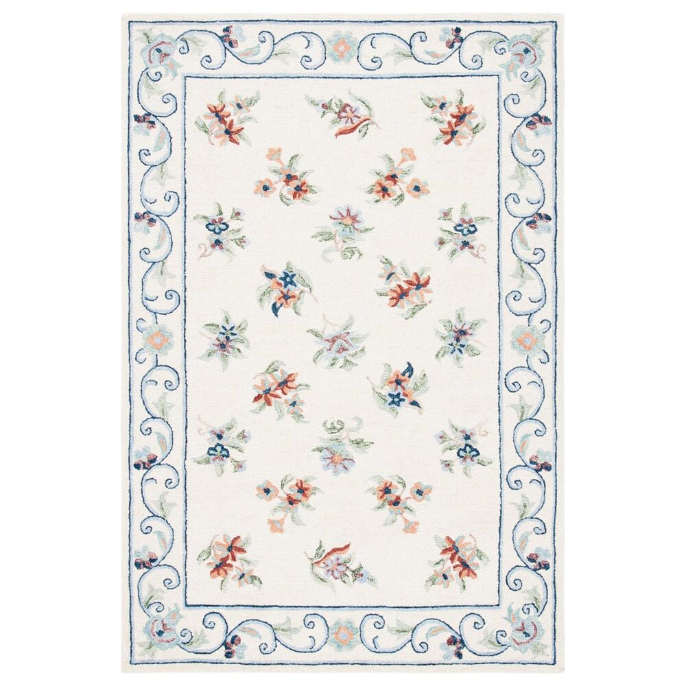 Safavieh Micro-Loop MLP376A 8" x 10" Ivory and Gray Area Rug, , large