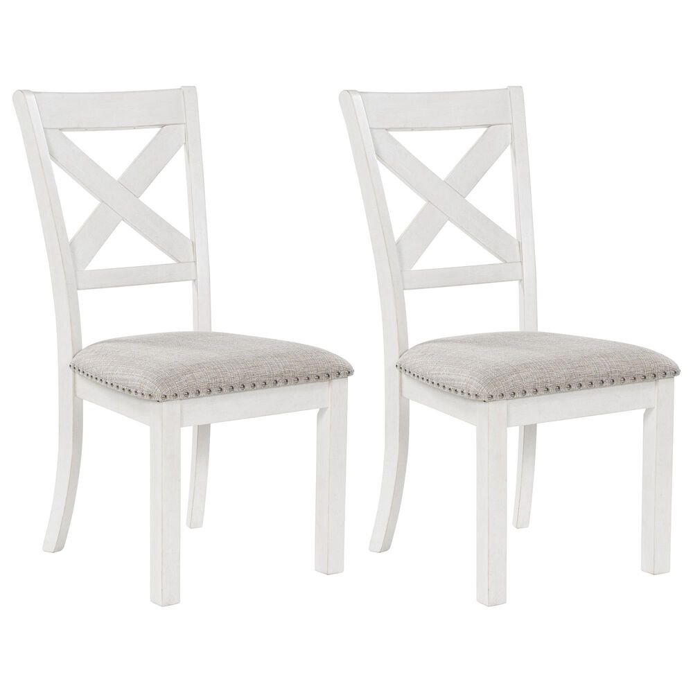 Ashley Robbinsdale Dining Chair Set of 2 in Antique White, , large