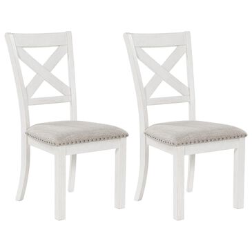 Ashley Robbinsdale Dining Chair Set of 2 in Antique White, , large