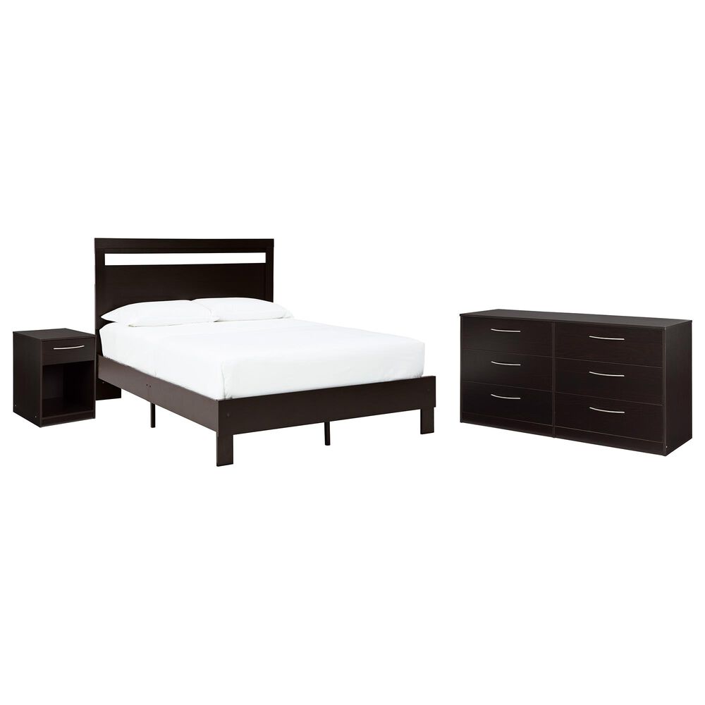 Signature Design by Ashley Flannia 3 Piece Queen Bedroom Set in Black, , large