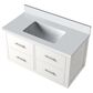 Lexora Home Castor 36" Single Bathroom Vanity in White with 2 cm White Quartz Top and Rectangular Sink, , large