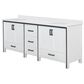Lexora Home Ziva 84" Double Bathroom Vanity in White with 2 cm White Quartz Top and Rectangular Sinks, , large