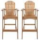 Hearth and Haven Outdoor Acacia Wood Adirondack Barstool in Natural Stained (Set of 2), , large