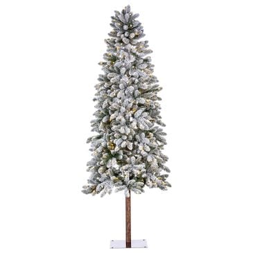 The Gerson Company 7.5" Flocked Christmas Alpine Tree in Green, , large