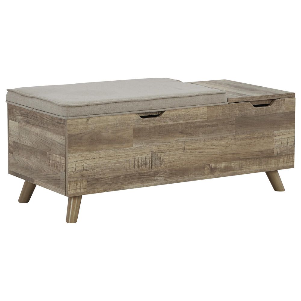 Ashley Gerdanet Storage Bench in Light Brown, , large