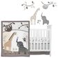 Lambs and Ivy Baby Jungle Animals 4-Piece Crib Bedding Set in Gray, White and Taupe, , large