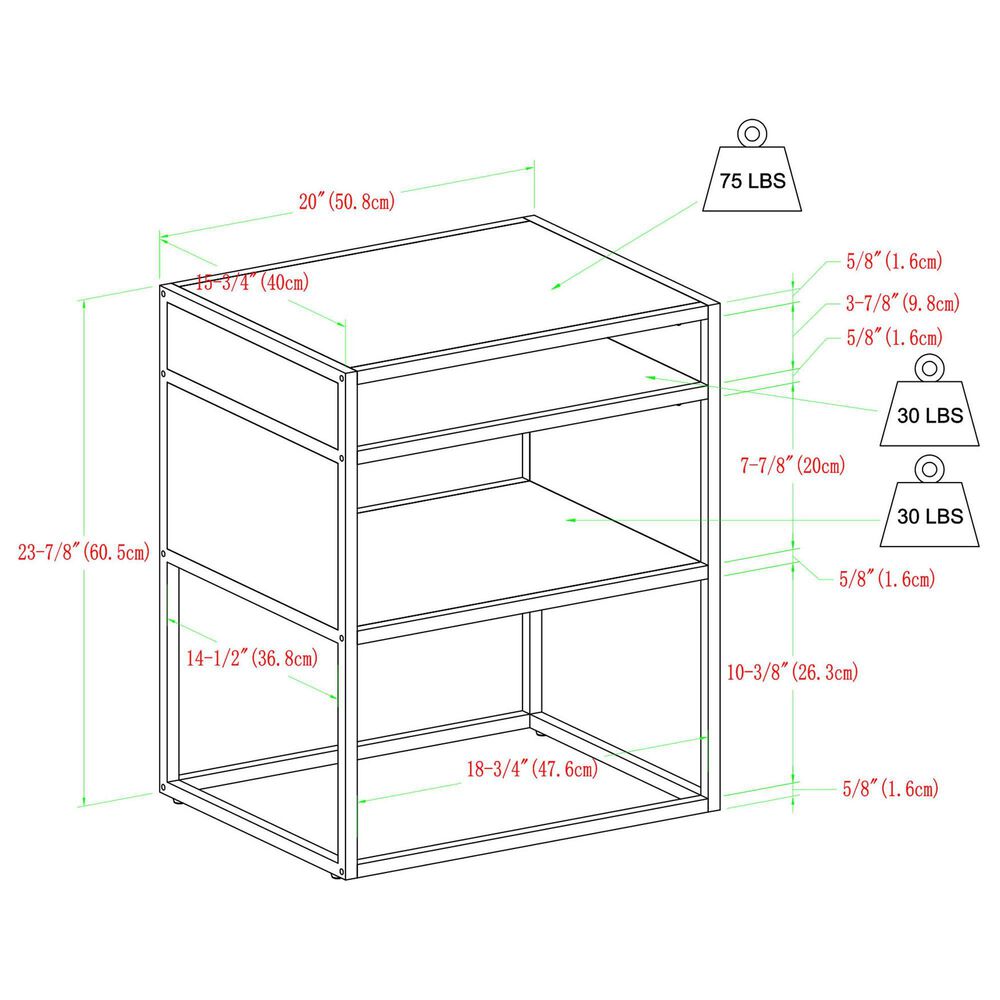 Walker Edison Jersey Side Table in Grey Wash NFM
