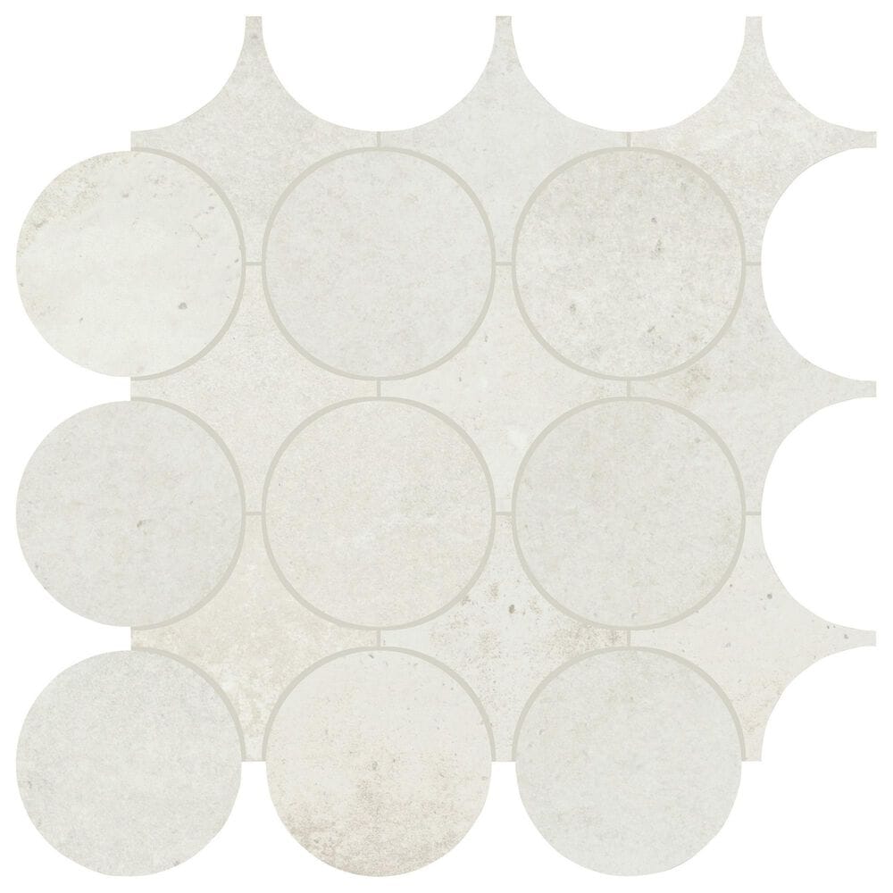 Dal-Tile Rekindle White 13.5&quot; x 13.5&quot; Canvas Dot Porcelain Mosaic Sheet, , large