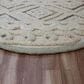 L&R Resources Sinuous Geometric Motif 6" Round Cream, Blue and Gray Area Rug, , large