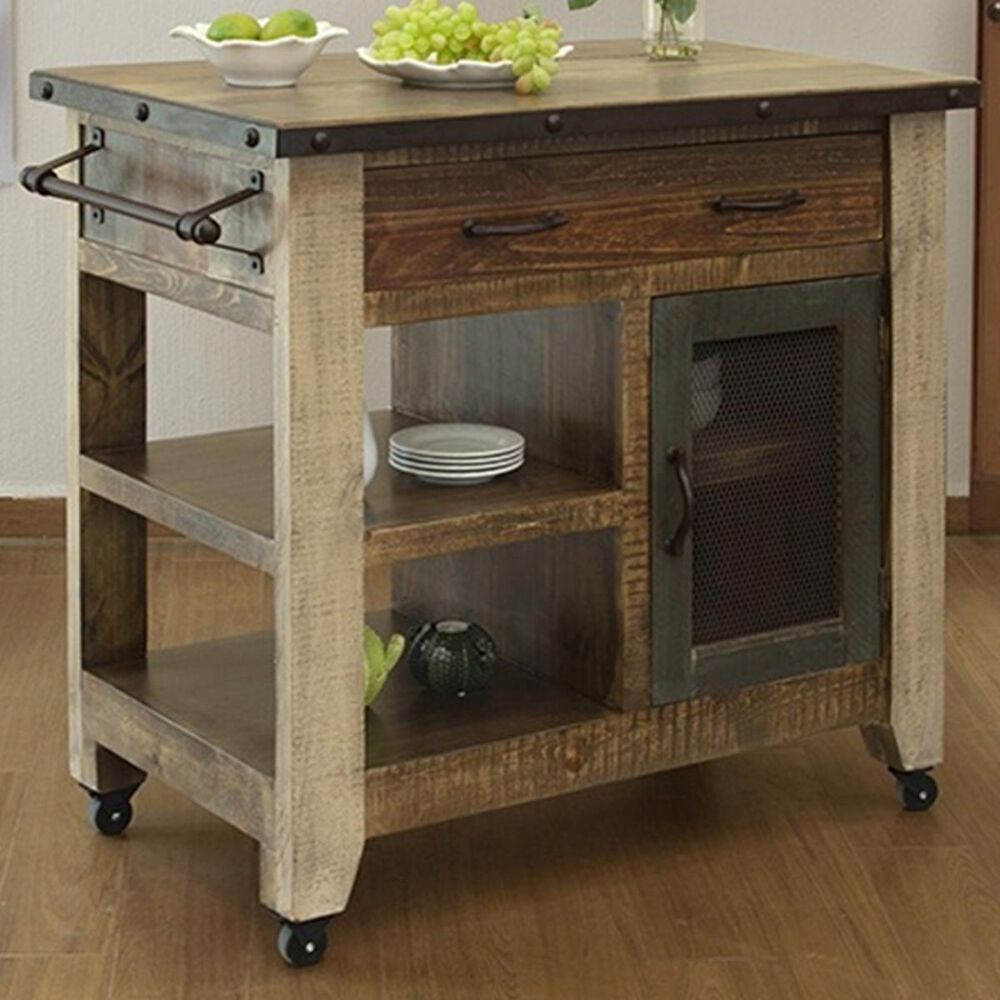 Fallridge Kitchen Island in Antique | Nebraska Furniture Mart
