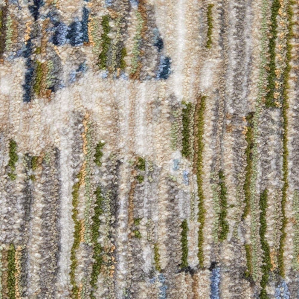 Feizy Melrose 6&#39;7&quot; x 9&#39;6&quot; Green and Ivory Area Rug, , large