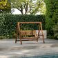 HOMLUX 3-Person Large Outdoor Porch Swing with Hanging Frame for Garden, Backyard in Teak Oil, , large