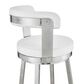 Blue River Bryant 30" Swivel Barstool with White Cushion in Stainless Steel, , large