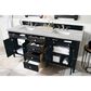 James Martin Vanities Brittany 72" Double Bathroom Vanity in Black Onyx with 3 cm Victorian Silver Quartz Top and Rectangular Sinks, , large