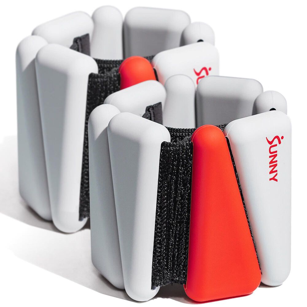 Sunny Health & Fitness Adjustable Wrist Weights 1 Lb Pair in White and Red, , large