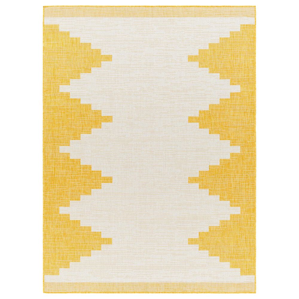 Surya Eagean EAG-2437 Mustard and Ivory 2&#39; x 2&#39;11&quot; Indoor/Outdoor Area Rug, , large