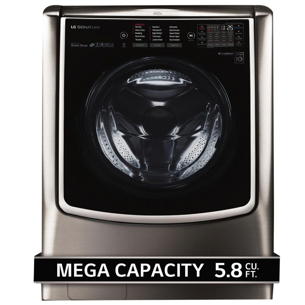 LG 5.8 Cu Ft. Mega Capacity Washer in Black Stainless Steel, , large