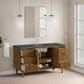 James Martin Laurent 60" Single Bathroom Vanity in Honey Oak with 3 cm Parisien Bleu Silestone Top and Rectangular Sink, , large