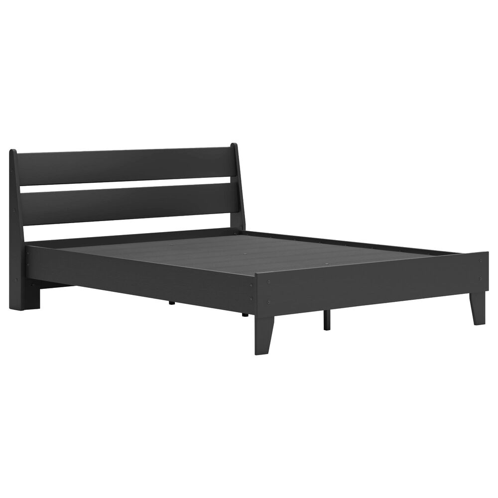 Ashley Socalle Queen Platform Bed in Matte Black, , large