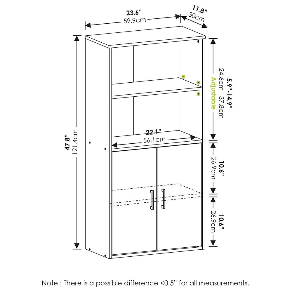 HOMLUX 4-Tier Open Shelf Display Bookcase in Black Oak, , large