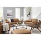 Ashley Telora Stationary Sofa and Loveseat Set in Caramel, , large