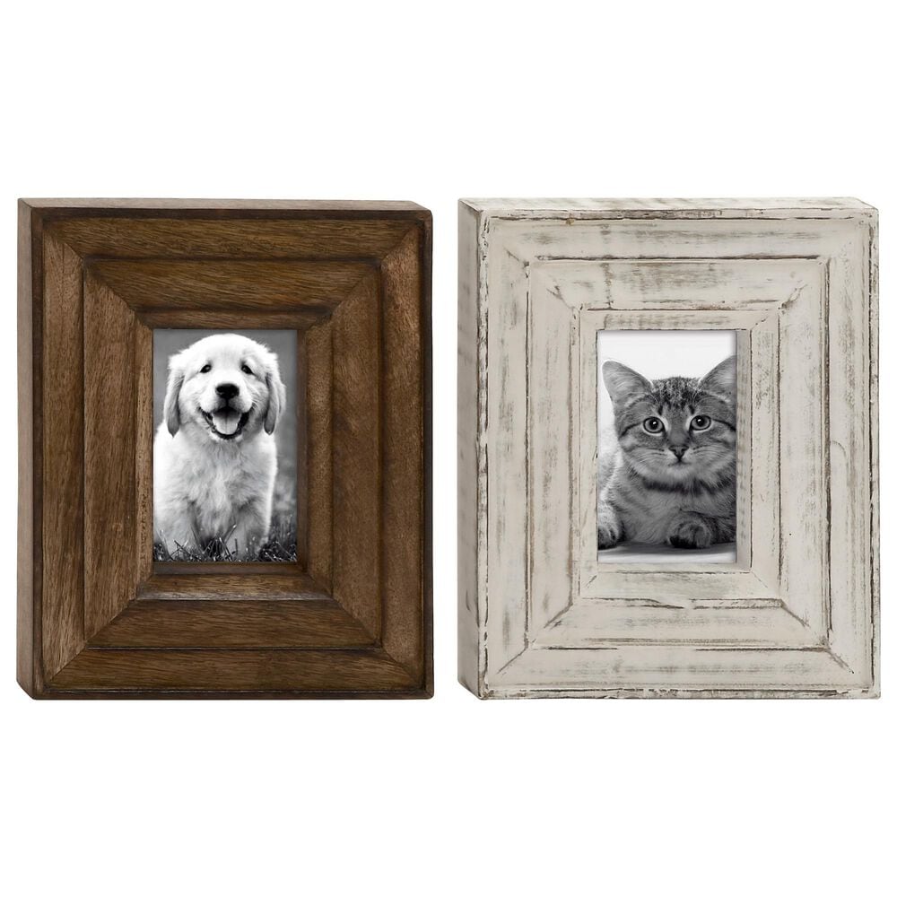 Maple and Jade Vintage Wood Photo Frames in Brown (Set of 2), , large