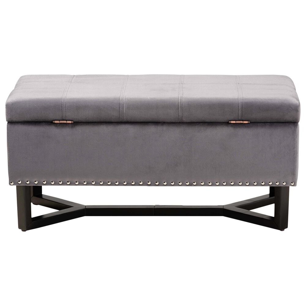 Baxton Studio Esther Storage Ottoman in Grey, , large