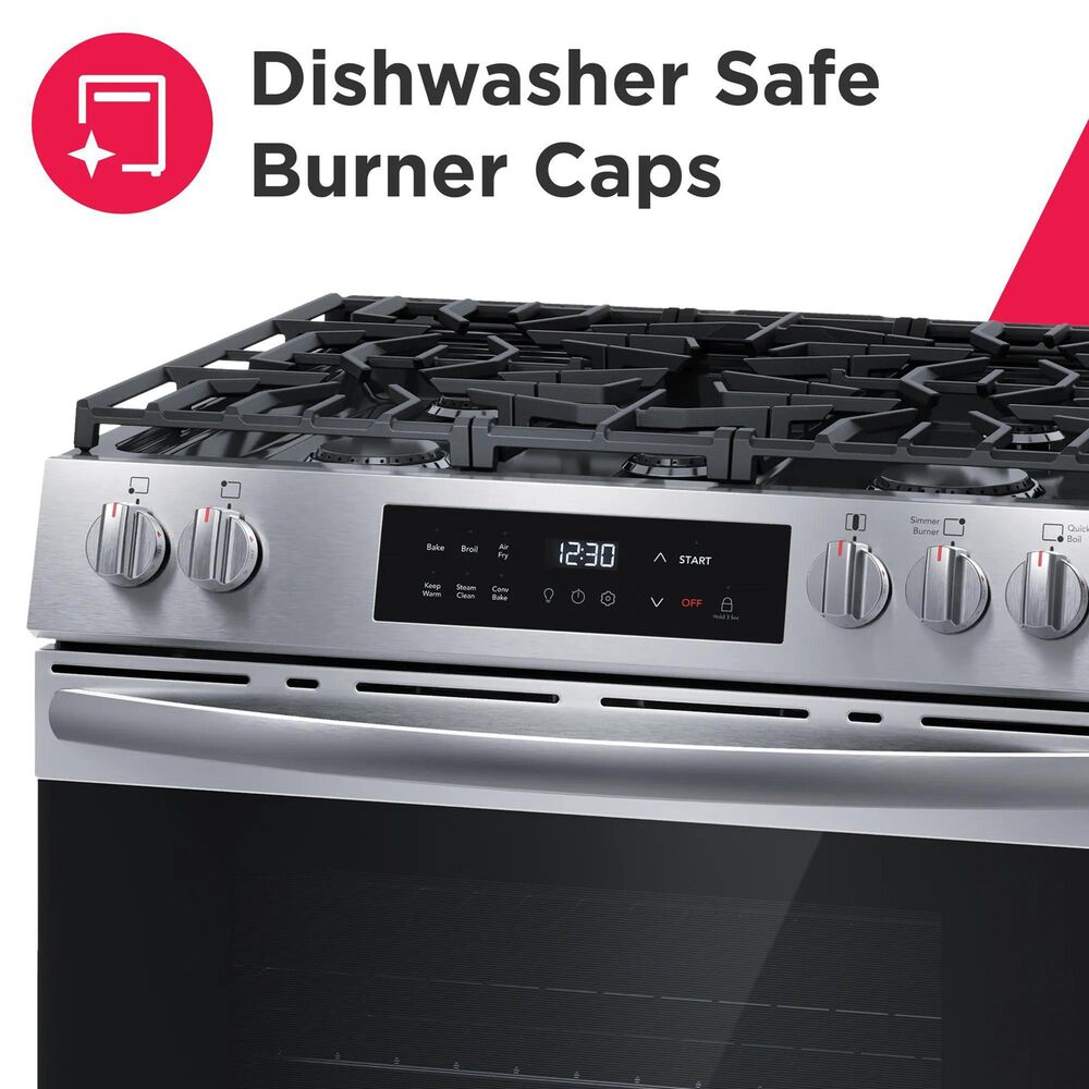Frigidaire 30" Slide-In Gas Range with Air Fry in Stainless Steel, , large