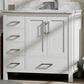 Lexora Home Jacques 36" Right Offset Single Bathroom Vanity in White with 2 cm White Carrara Marble Top and Rectangular Sink, , large