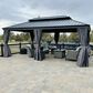 HOMLUX 20-ft x 12-ft Permanent Hardtop Gazebo in Grey with Hardtop Roof (Screen Included), , large