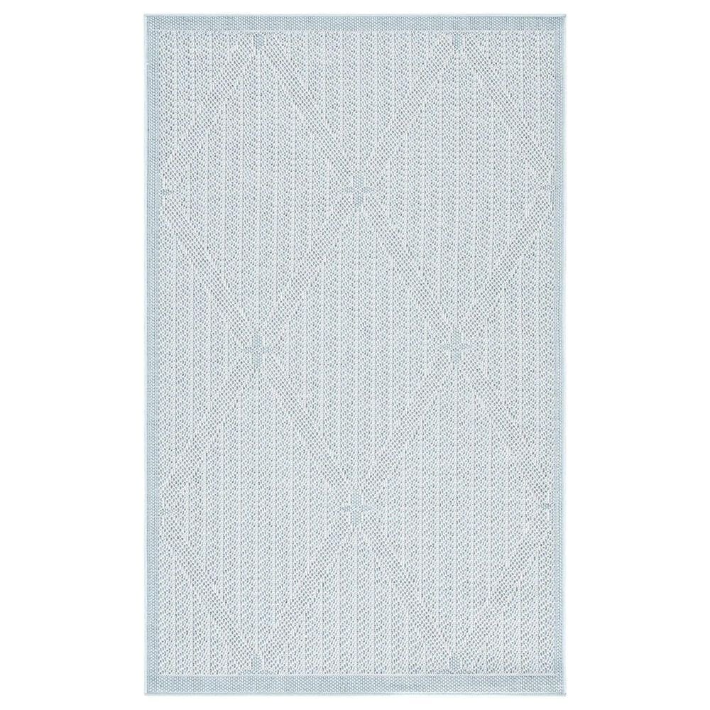 Safavieh Bermuda BMU811M 4" x 6" Light Blue and Ivory Indoor/Outdoor Area Performance Rug, , large