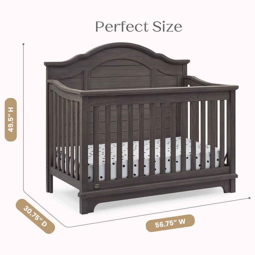 Delta Children Asher 6-In-1 Convertible Crib in Rustic Grey, , large
