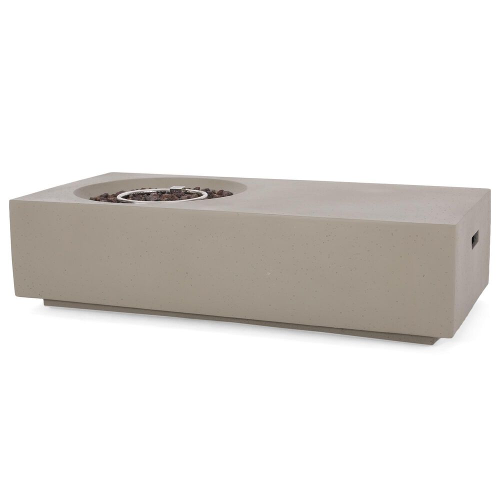 Hearth and Haven Rectangle MgO Concrete Fire Pit in Light Grey, , large