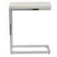 Crystal City Echo Chairside C Table in White Marble and Chrome, , large