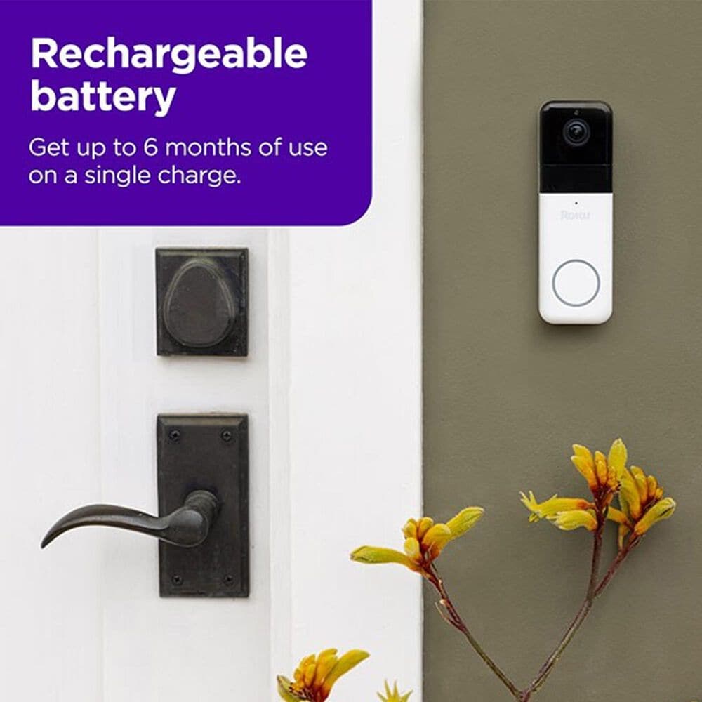 Roku Wire-free Video Doorbell and Chime with 1440p HD Night Vision in White, , large