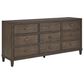 Furniture Worldwide Montclair 3-Piece Queen Panel Bedroom Set in Embossed Cocoa and Smoked Gold, , large