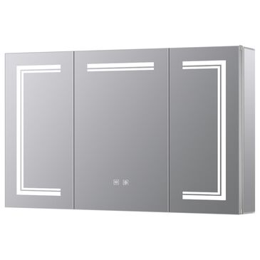 Lexora Home Mesa 48" x 32" LED Mirror Medicine Cabinet with Defogger in Aluminium, , large