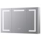 Lexora Home Mesa 48" x 32" LED Mirror Medicine Cabinet with Defogger in Aluminium, , large