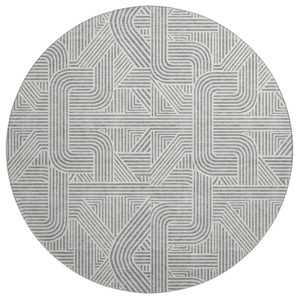 Dalyn Rug Company The Reserve TR14 Gray 8" Round Indoor/Outdoor Area Rug, , large