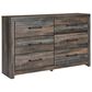 Ashley Drystan 5 Piece Full Bedroom Set in Rustic Brown, , large