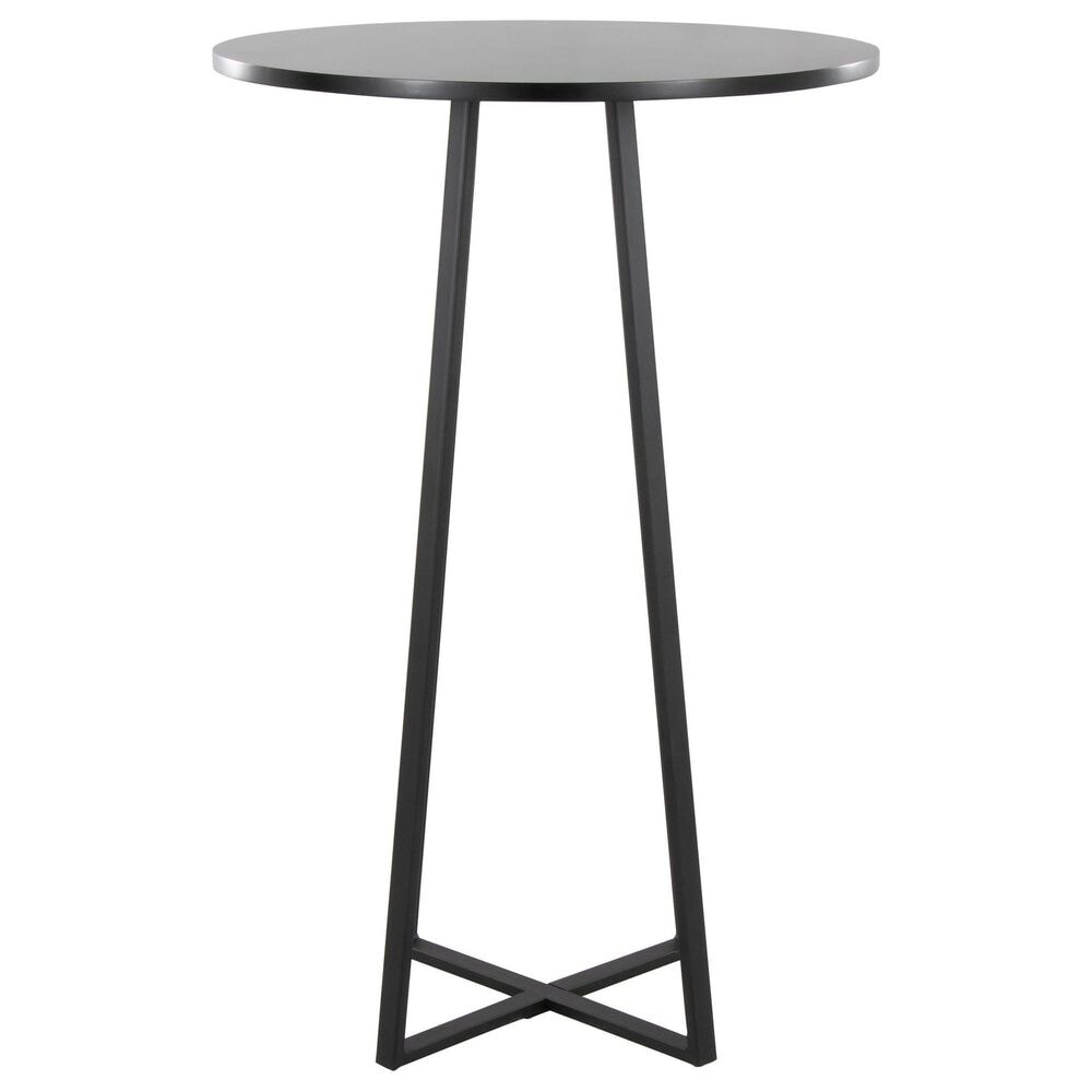 LumiSource Cosmo Bar Table in Black Metal and Black Wood, , large
