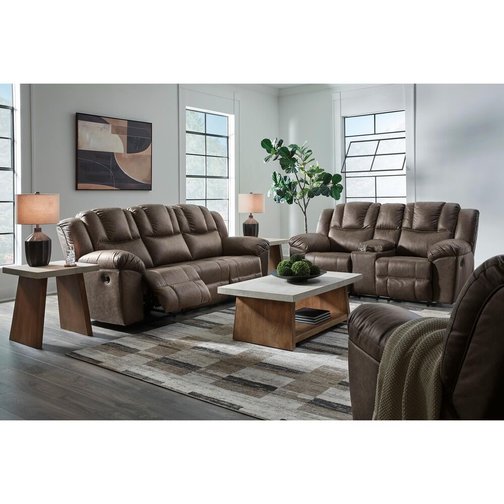 Ashley Lowilla Manual Reclining Sofa in Driftwood, , large