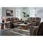 Ashley Lowilla Manual Reclining Sofa in Driftwood, , large