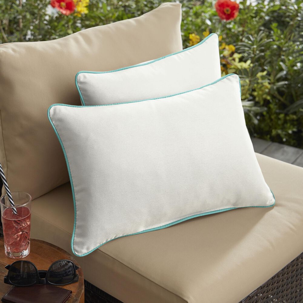 Sorra Home Sunbrella 12" x 24" Pillow in Canvas Natural (Set of 2), , large