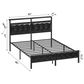 HOMLUX Queen Upholstered Platform Bed with 12.6" Under-bed Storage in Black, , large