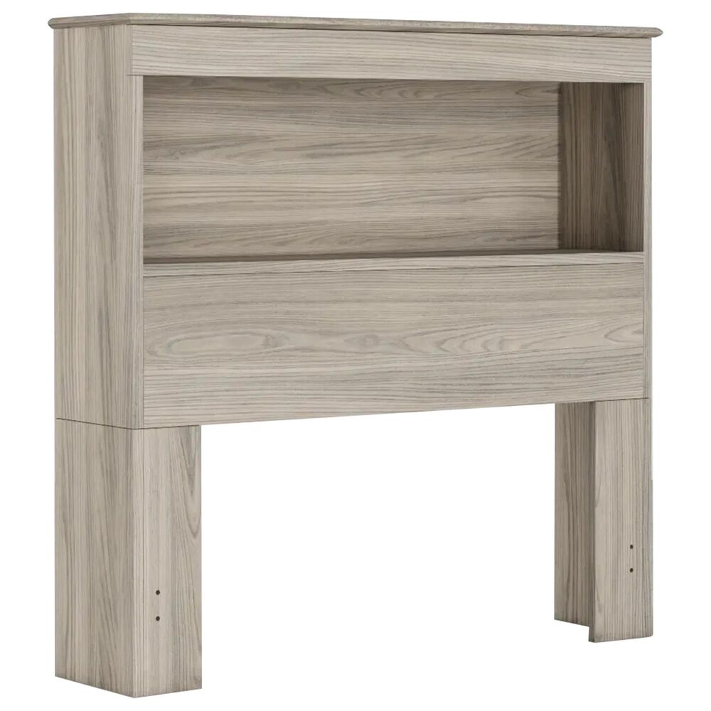 Lemoore Essential Twin Bookcase Headoard in Swedish Grey Elm, , large