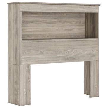 Lemoore Essential Twin Bookcase Headoard in Swedish Grey Elm, , large
