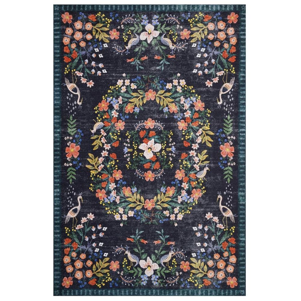 Rifle Paper Co. Palais PAL-03 3"9" x 5"9" Black Area Rug, , large