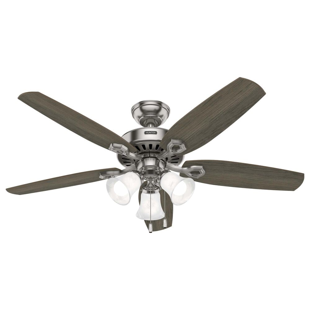 Hunter Builder Plus 52&quot; Ceiling Fan with Lights in Brushed Nickel, , large